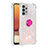 Funda Silicona Carcasa Goma Bling-Bling con Anillo de dedo Soporte S01 para Samsung Galaxy M32 5G Rosa