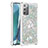 Funda Silicona Carcasa Goma Bling-Bling con Anillo de dedo Soporte S01 para Samsung Galaxy Note 20 5G Plata