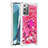 Funda Silicona Carcasa Goma Bling-Bling con Anillo de dedo Soporte S01 para Samsung Galaxy Note 20 5G Rosa Roja
