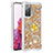 Funda Silicona Carcasa Goma Bling-Bling con Anillo de dedo Soporte S01 para Samsung Galaxy S20 FE (2022) 5G Oro
