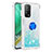 Funda Silicona Carcasa Goma Bling-Bling con Anillo de dedo Soporte S01 para Xiaomi Mi 10T 5G Azul Cielo