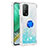 Funda Silicona Carcasa Goma Bling-Bling con Anillo de dedo Soporte S01 para Xiaomi Mi 10T Pro 5G Azul Cielo