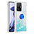 Funda Silicona Carcasa Goma Bling-Bling con Anillo de dedo Soporte S01 para Xiaomi Mi 11T Pro 5G Azul Cielo
