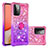 Funda Silicona Carcasa Goma Bling-Bling con Anillo de dedo Soporte S02 para Samsung Galaxy A72 5G Rosa Roja