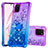 Funda Silicona Carcasa Goma Bling-Bling con Anillo de dedo Soporte S02 para Samsung Galaxy A81 Morado