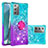 Funda Silicona Carcasa Goma Bling-Bling con Anillo de dedo Soporte S02 para Samsung Galaxy Note 20 5G Azul Cielo