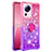 Funda Silicona Carcasa Goma Bling-Bling con Anillo de dedo Soporte S02 para Xiaomi Mi 13 Lite 5G Rosa Roja