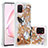 Funda Silicona Carcasa Goma Bling-Bling S01 para Samsung Galaxy A81 Oro