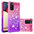 Funda Silicona Carcasa Goma Bling-Bling S02 para Samsung Galaxy A02s Rosa Roja