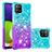 Funda Silicona Carcasa Goma Bling-Bling S02 para Samsung Galaxy A22 4G Azul Cielo