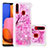 Funda Silicona Carcasa Goma Bling-Bling S03 para Samsung Galaxy A20s Rosa Roja