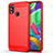 Funda Silicona Carcasa Goma Line S01 para Samsung Galaxy M21 Rojo