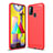 Funda Silicona Carcasa Goma Line WL1 para Samsung Galaxy M21s Rojo