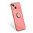 Funda Silicona Carcasa Ultrafina Goma con Anillo de dedo Soporte para Apple iPhone 13 Mini Rosa