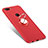 Funda Silicona Carcasa Ultrafina Goma con Anillo de dedo Soporte para Huawei Enjoy 7S Rojo