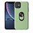 Funda Silicona Carcasa Ultrafina Goma con Magnetico Anillo de dedo Soporte A01 para Apple iPhone 11 Verde