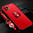 Funda Silicona Carcasa Ultrafina Goma con Magnetico Anillo de dedo Soporte A01 para Huawei Enjoy 20 5G Rojo