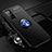 Funda Silicona Carcasa Ultrafina Goma con Magnetico Anillo de dedo Soporte A01 para Huawei Honor 30S Azul y Negro