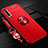 Funda Silicona Carcasa Ultrafina Goma con Magnetico Anillo de dedo Soporte A01 para Huawei Honor 9X Pro Rojo