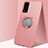 Funda Silicona Carcasa Ultrafina Goma con Magnetico Anillo de dedo Soporte A01 para Huawei Honor Play4T Pro Oro Rosa