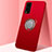 Funda Silicona Carcasa Ultrafina Goma con Magnetico Anillo de dedo Soporte A01 para Huawei Honor Play4T Pro Rojo