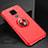 Funda Silicona Carcasa Ultrafina Goma con Magnetico Anillo de dedo Soporte A01 para Huawei Mate 30 Lite Rojo