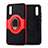 Funda Silicona Carcasa Ultrafina Goma con Magnetico Anillo de dedo Soporte A01 para Huawei P20 Rojo