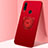 Funda Silicona Carcasa Ultrafina Goma con Magnetico Anillo de dedo Soporte A01 para Huawei P30 Lite Rojo