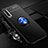 Funda Silicona Carcasa Ultrafina Goma con Magnetico Anillo de dedo Soporte A01 para Huawei Y9s Azul y Negro