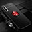 Funda Silicona Carcasa Ultrafina Goma con Magnetico Anillo de dedo Soporte A01 para Huawei Y9s Rojo y Negro