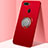 Funda Silicona Carcasa Ultrafina Goma con Magnetico Anillo de dedo Soporte A01 para Oppo A7 Rojo