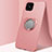 Funda Silicona Carcasa Ultrafina Goma con Magnetico Anillo de dedo Soporte A01 para Oppo A92s 5G Oro Rosa