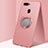 Funda Silicona Carcasa Ultrafina Goma con Magnetico Anillo de dedo Soporte A01 para Oppo AX7 Oro Rosa