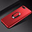 Funda Silicona Carcasa Ultrafina Goma con Magnetico Anillo de dedo Soporte A01 para Oppo RX17 Neo Rojo