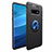 Funda Silicona Carcasa Ultrafina Goma con Magnetico Anillo de dedo Soporte A01 para Samsung Galaxy S10 5G Azul y Negro