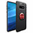 Funda Silicona Carcasa Ultrafina Goma con Magnetico Anillo de dedo Soporte A01 para Samsung Galaxy S10 Plus Rojo y Negro