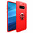 Funda Silicona Carcasa Ultrafina Goma con Magnetico Anillo de dedo Soporte A01 para Samsung Galaxy S10 Rojo