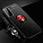 Funda Silicona Carcasa Ultrafina Goma con Magnetico Anillo de dedo Soporte A01 para Samsung Galaxy S21 5G Rojo y Negro