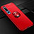 Funda Silicona Carcasa Ultrafina Goma con Magnetico Anillo de dedo Soporte A01 para Xiaomi Mi 10 Rojo