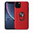 Funda Silicona Carcasa Ultrafina Goma con Magnetico Anillo de dedo Soporte A02 para Apple iPhone 11 Pro Max Rojo