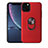 Funda Silicona Carcasa Ultrafina Goma con Magnetico Anillo de dedo Soporte A02 para Apple iPhone 11 Pro Rojo