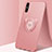 Funda Silicona Carcasa Ultrafina Goma con Magnetico Anillo de dedo Soporte A02 para Huawei Enjoy 10e Oro Rosa