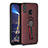 Funda Silicona Carcasa Ultrafina Goma con Magnetico Anillo de dedo Soporte A02 para Huawei Honor 8X Rojo Rosa