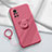 Funda Silicona Carcasa Ultrafina Goma con Magnetico Anillo de dedo Soporte A02 para Huawei Nova 8 5G Rojo Rosa