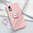 Funda Silicona Carcasa Ultrafina Goma con Magnetico Anillo de dedo Soporte A02 para Huawei Nova 8 Pro 5G Rosa