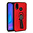 Funda Silicona Carcasa Ultrafina Goma con Magnetico Anillo de dedo Soporte A02 para Huawei P20 Lite Rojo