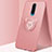 Funda Silicona Carcasa Ultrafina Goma con Magnetico Anillo de dedo Soporte A02 para Oppo RX17 Pro Oro Rosa