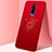 Funda Silicona Carcasa Ultrafina Goma con Magnetico Anillo de dedo Soporte A02 para Oppo RX17 Pro Rojo