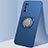 Funda Silicona Carcasa Ultrafina Goma con Magnetico Anillo de dedo Soporte A02 para Realme X7 5G Azul