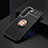 Funda Silicona Carcasa Ultrafina Goma con Magnetico Anillo de dedo Soporte A02 para Samsung Galaxy S22 5G Oro y Negro